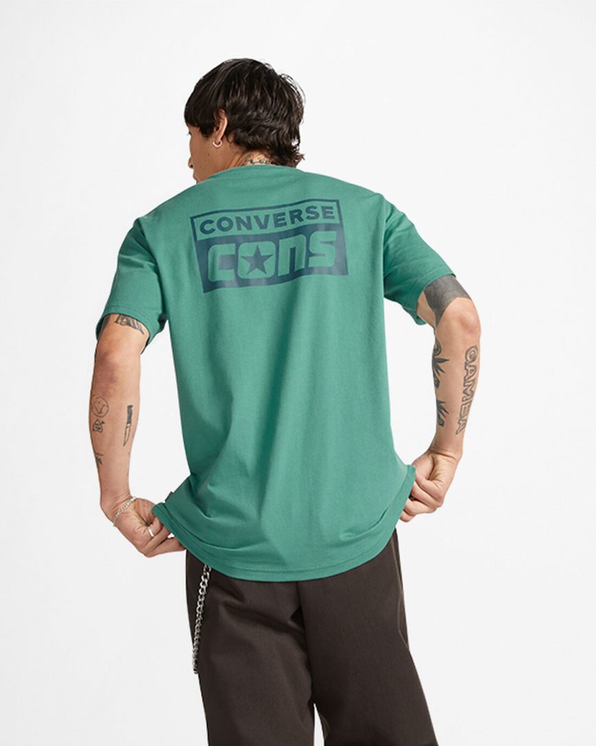 T-Shirts Converse CONS Grafika Panske Zelene | SK DUYOX1